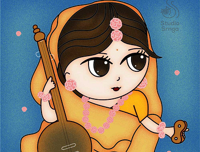 Mira Bai adobe illustrator illustration indian illustrator indian mythology mirabai studiosrnga