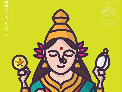 Ashtalakshmi Series - Vijayalakshmi adobe illustrator illustration indian illustrator indian mythology studiosrnga