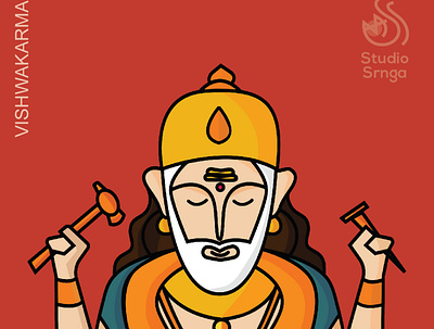 Vishwakarma adobe illustrator illustration indian illustrator studiosrnga