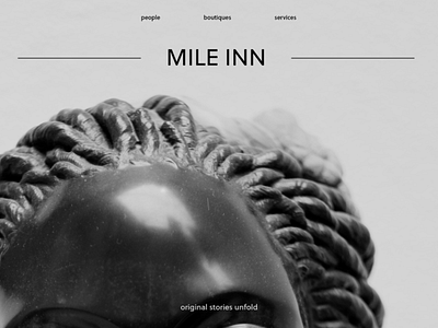 Mile Inn design landing page minimal typography ui