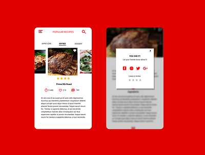 Popular Recipes delivery app design food app ui ux