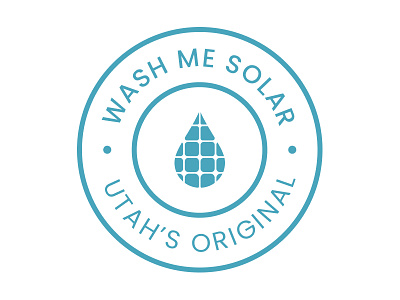 Wash Me Solar Badge art badge branding cleaning cleaning company design icon icon badge icon design solar solar cleaning solar energy solar panel ui uiux ux