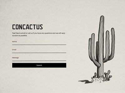 Concactus cactus contact form illustration web design