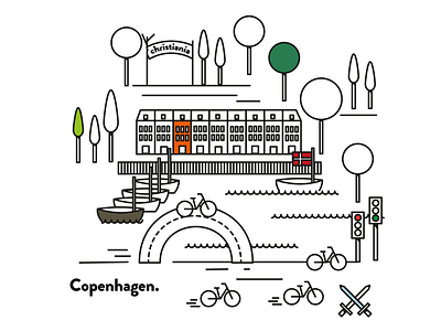 Copenhagen artwork brand color draw flat design graphic design illustration illustrator lineart poster