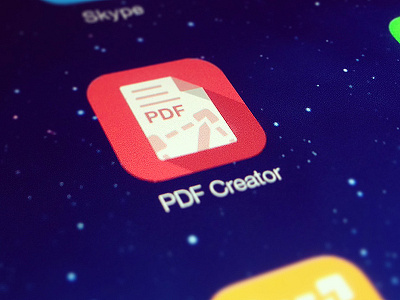PDF creator app icon design flat icon ios ipad pdf creator ui