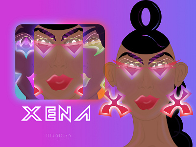 Toxic Trio: Xena art character color cosplay design female galaxy games illustration illustrator neon superhero universe vector visual