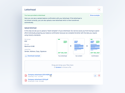 🔎 Web App for Auditors - Client view: Letterhead modal