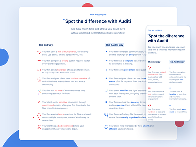 🏠 Auditi Homepage - Comparison table