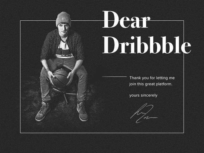 Dear Dribbble animation debut first shot gif layout letter living picture