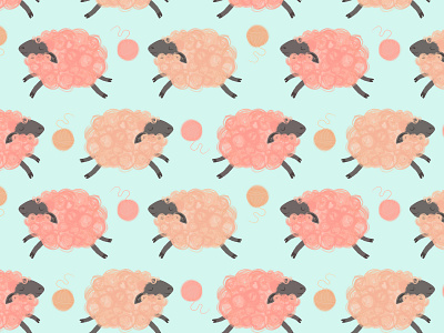 Sheep + Yarn animals design digital illustration digital painting illustration lamb procreate sheep surface design surface pattern wool yarn yarn ball