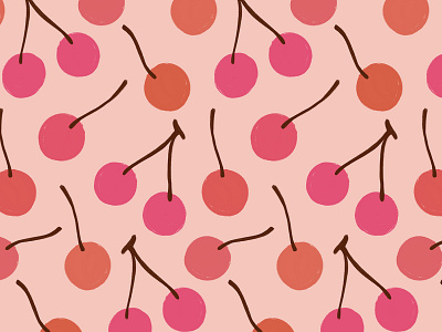 Bing Cherries cherries digital illustration digital painting illustration procreate surface design surface designer surface pattern
