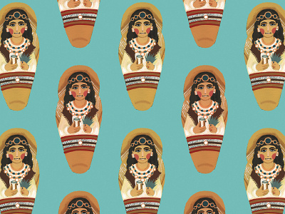 Met Mummies ancient egypt archaeology art history egypt egyptian mummy gouache illustration met museum metropolitan museum of art mummies mummy ptolemaic egypt repeat pattern surface design surface pattern