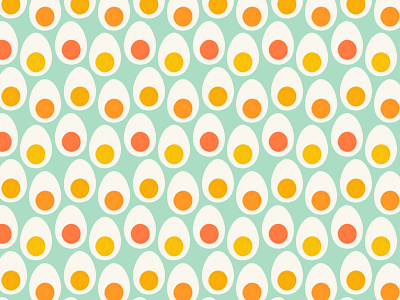 Hard boiled eggs breakfast design digital illustration digital painting eggs food illustration procreate repeat pattern retro surface design surface pattern