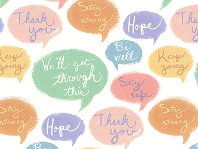 Encouraging Words gouache hand lettered hand lettering hand painted illustration repeat pattern surface design surface pattern