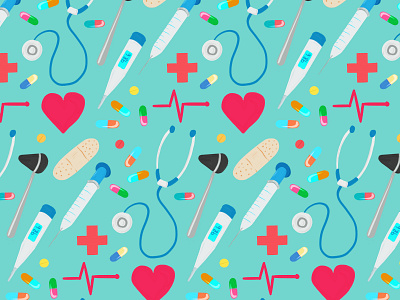 Healthcare Heroes digital illustration doctor healthcare workers illustration medical nurse procreate repeat pattern surface design surface pattern