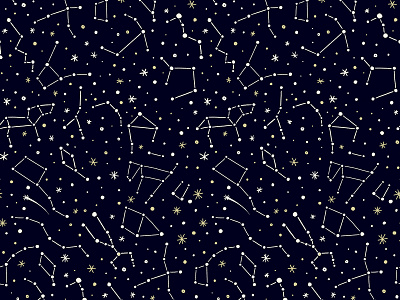 Constellations astronomy constellation digital illustration illustration procreate repeat pattern sky space stars surface design surface pattern