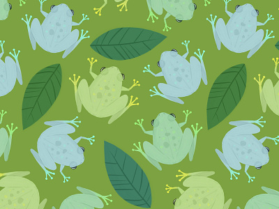 Tree Frogs animals digital illustration digital painting frog frogs illustration procreate repeat pattern surface design surface pattern tree frog tree frogs