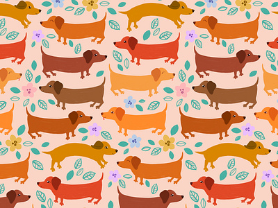 Dachshund Floral