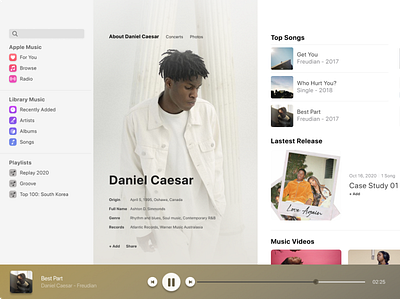 Apple Music Artist Page Concept app app design apple apple music branding design figma icon mobile app music app product design redesign ui ux