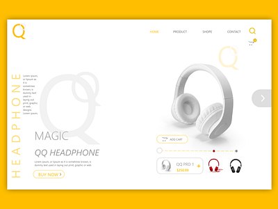 QQ Headphone adobe xd attractive branding concept concept headphones. design headphones illustration ui ui ux design web