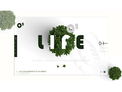 Life = O2 adobe xd attractive green life oxygen plant uiux web