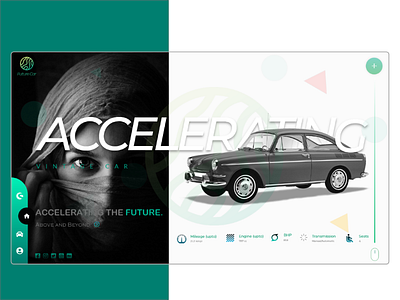 Vintage future car website concept.