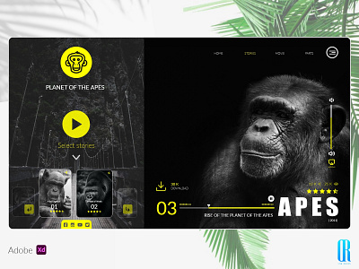 APES WEBSITE CONCEPT adobe xd apes attractive design illustration logo movies typography uiux website website design