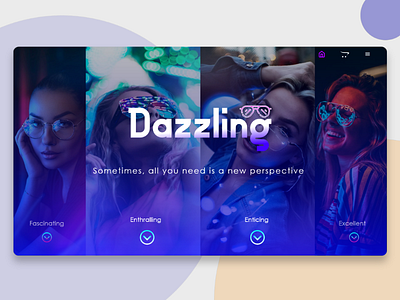 Dazzling sunglasses Website concept.