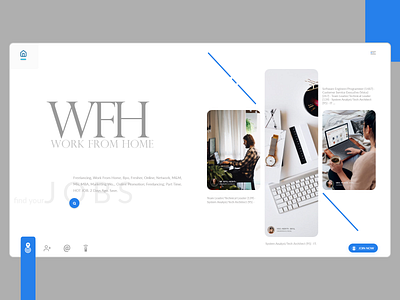WFH website concept. adobe xd behance branding concept creative icon illustration job job application job board typography ux vector