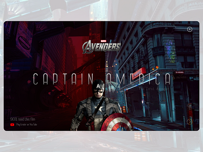 Avangers - SuperHero Captain America attractive avengers behance branding concept design hero illustration superhero typography ui uidesign uiux website