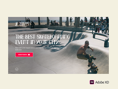 Skate Drift  Event  webpage Hero section.