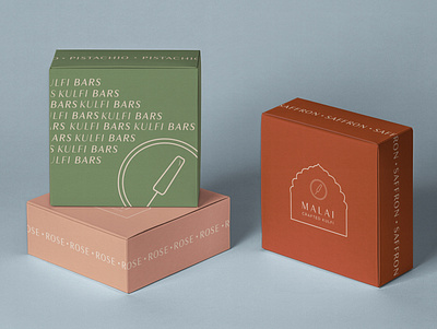 Package Design for - MALAI CRAFTED KULFI brand identity branding design icecream illustration logo logodesign logotype minimal package design packaging type typogaphy