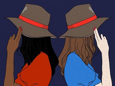 Two Girls in hat