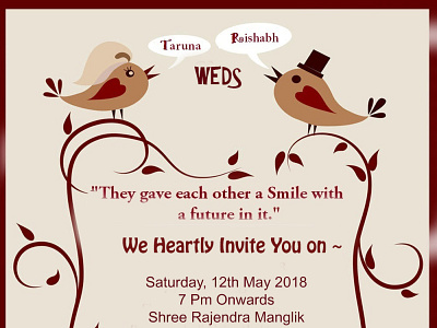 Wedding Card 2 art color palette design digital illustration digital invitation illustration typography vector wedding card