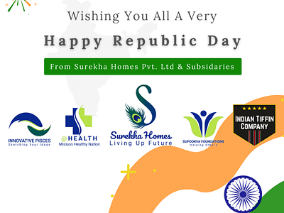 Post for Republic Day Greetings advertising branding colorful design logo marketing