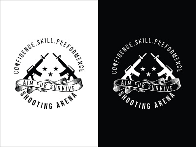 Shooting Arena Logo - Vintage Logo - Survival Logo