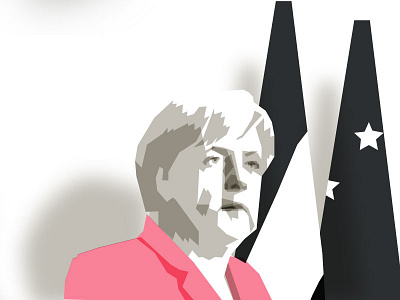 Merkel editorial illustration merkel minimal newspaper portrait