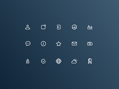 Focus Icons application focus focusapp fonts icons ios logout notifications pictures profile simple thick