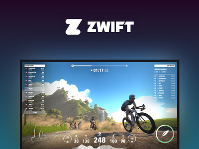 Zwift Cycling App Redesign app clean cycling gauges minimal powerup redesign road trainermap training zwift