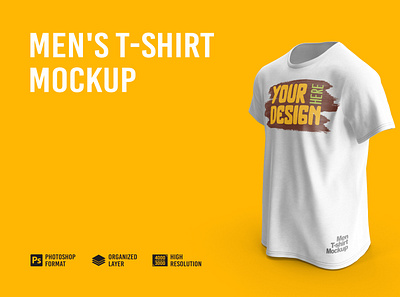 Men's T-Shirt Mockup Design 3d apparel branding clothing fabric fashion graphic design mockup psd streetwear tshirt unisex