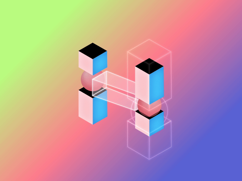 Letter H | Isometric AE alphabet animation colors cube experiment gradient isometric letter letters shape sphere