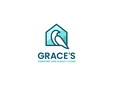 Grace's Comfort and Dignity Living bird branding creative logo design graphic design house illustration logo logo design minimal minimalist logo modern nonprofit logo real estate