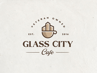 Glass City Cafe branding cafe city coffee coffee shop creative creative logo design glass graphic design illustration logo logo design modern retro vintage