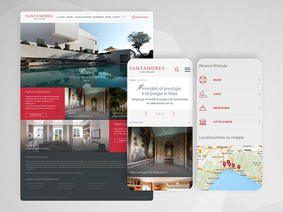 Santandrea Immobili website adv aggregator branding design iphone iphone app ui ux web