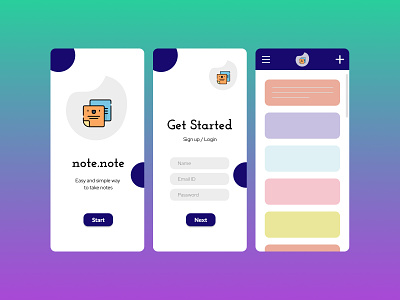 Notes App UI/UX - Beginner app design design illustration screens ui