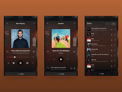 Music Player + Queue - Concept app mobile music queue ui ux