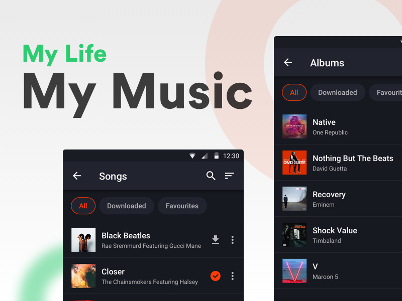My Music Redesign - for Gaana filter gaana quick filter music android mobile ux ui