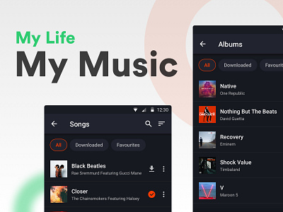 My Music Redesign - for Gaana android filter gaana mobile music quick filter ui ux