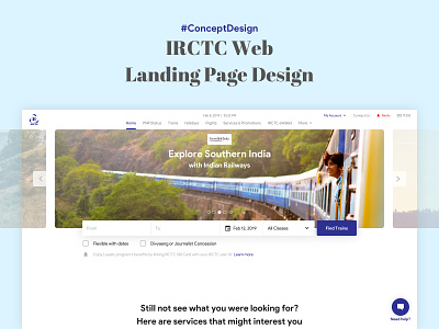 Concept Design - IRCTC Website railways travel ui ux website