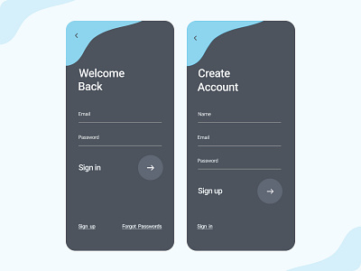 Simple Sign-in & Sign-up mobile UI